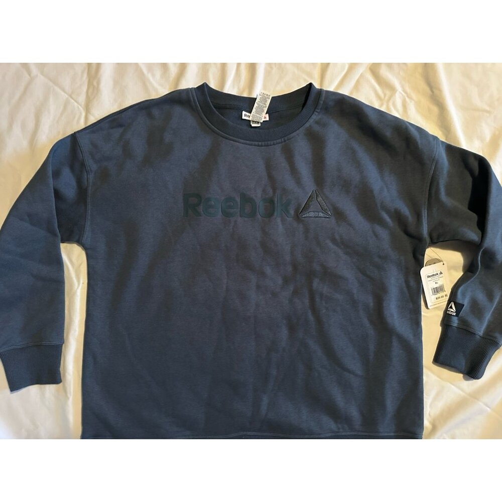Reebok Purpose Crew Neck Sweatshirt Orion Blue Women's Size XL New with Tags - Picture 2 of 6